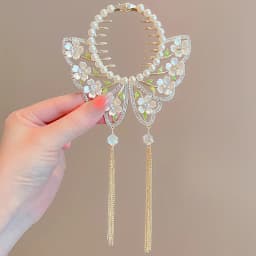 Women's Tassel Diamond Hair Clip Exquisite Glitter Maruko Headband Hair Claw Clip Elegant hair accessory For Girlfriend Wife