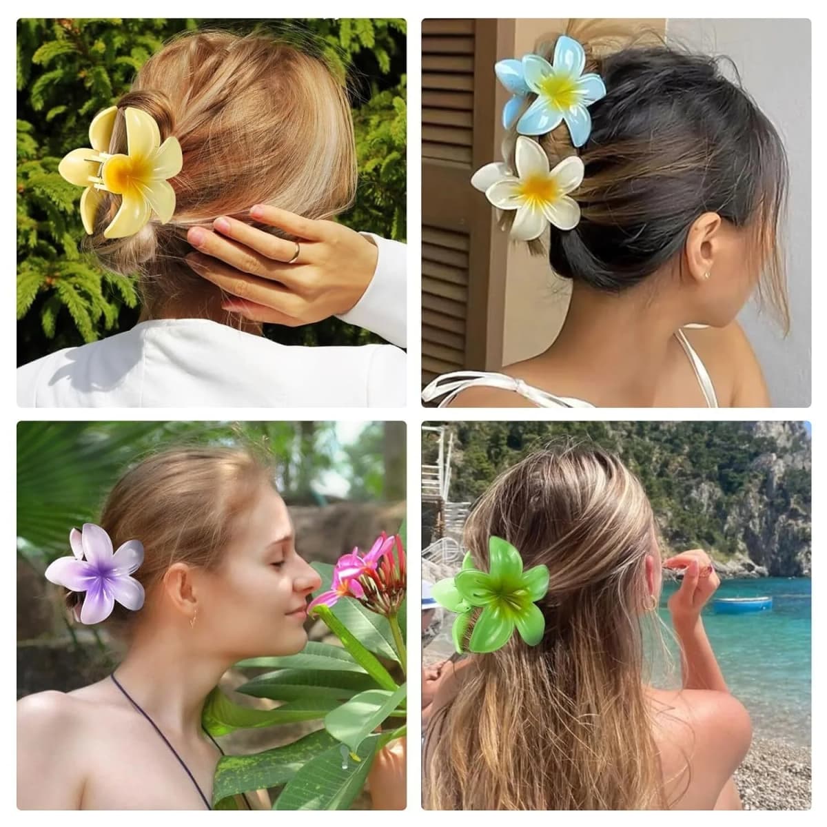 New Hawaiian Gradient hair Clips Women hair Claws Shark Vacation Beach Style Hairpins Hair Accessories