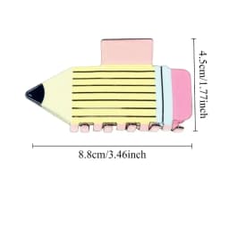 Cute Large Acrylic Pencil Design Hair Claw Clips for Women Girls Accessories Cartoon Sunflower Smile Ponytail Hairgrip New 2024