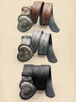 Heart Shaped Women's Casual Belt, Retro Embossed Carved Women's Belt, Dress, Jeans, Suit, Shirt Decoration