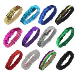 Indian Sequins Sequin Headband Headwear Hair Accessories Glitter Hairband Costume Women Fashion Elastic Hairbow Party Gift