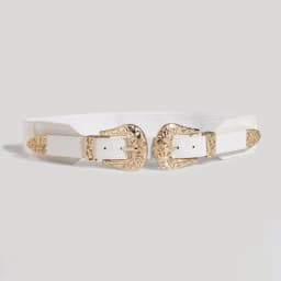 Retro Carved Hollow Double Buckle Wide Elastic Waist Belt Women's Fashion Accessory Versatile Belted Waist Seal