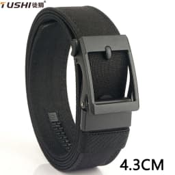 TUSHI Hard 4.3 Wide Thickened Gun Hanging Double-Layer Nylon Cloth Belt Versatile Casual Outdoor Tactical Automatic Buckle Mens