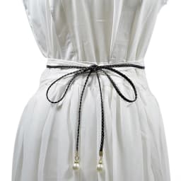Fashion Adjustable Waist Belt Slim Waist Braided Design Belt with Pearl Buckle for Woman and Girls Dresses up Accessories 140cm