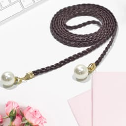 Fashion Adjustable Waist Belt Slim Waist Braided Design Belt with Pearl Buckle for Woman and Girls Dresses up Accessories 140cm
