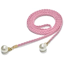 Fashion Adjustable Waist Belt Slim Waist Braided Design Belt with Pearl Buckle for Woman and Girls Dresses up Accessories 140cm