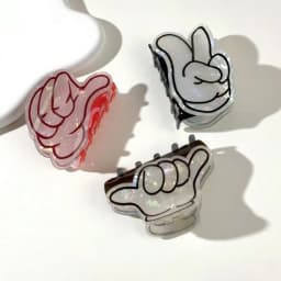 1pc Women's New Simple Casual Acrylic Gesture Hair Clip, Elegant Shark Shaped Ponytail Clip, Minimalist & Unique Hair Accessory