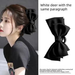 New Style! Black Velvet Big Bow Hair Clips - Women's High - end Hair Accessories, Suitable for Parties, Dances and Daily Life.