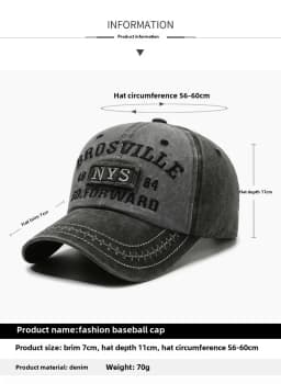 European and American Washed Denim Made Old Curved Brim Cap Alphabet Embroidered Baseball Capoutdoor Sunshade Sun Protection Hat