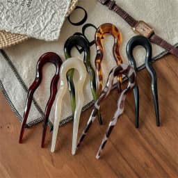 U-Shaped Hair Fork Fashion Tortoiseshell Acetate Acrylic Hairpin Geometric Design Headwear Hair Sticks Women Girls