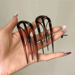 Geometric Resin Hair Fork Hairstyle Tools Waterproof Lazy Hairpin Hair Accessories Hanfu Accessories Leaf U-shaped Hair Stick