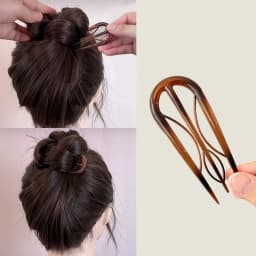 Geometric Resin Hair Fork Hairstyle Tools Waterproof Lazy Hairpin Hair Accessories Hanfu Accessories Leaf U-shaped Hair Stick
