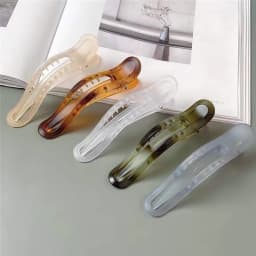 New Acrylic Matte Duckbill Hair Claws Barrettes Bow Solid Color Hair Clips Hair Accessories For Women Hairpin Ponytail Headwear