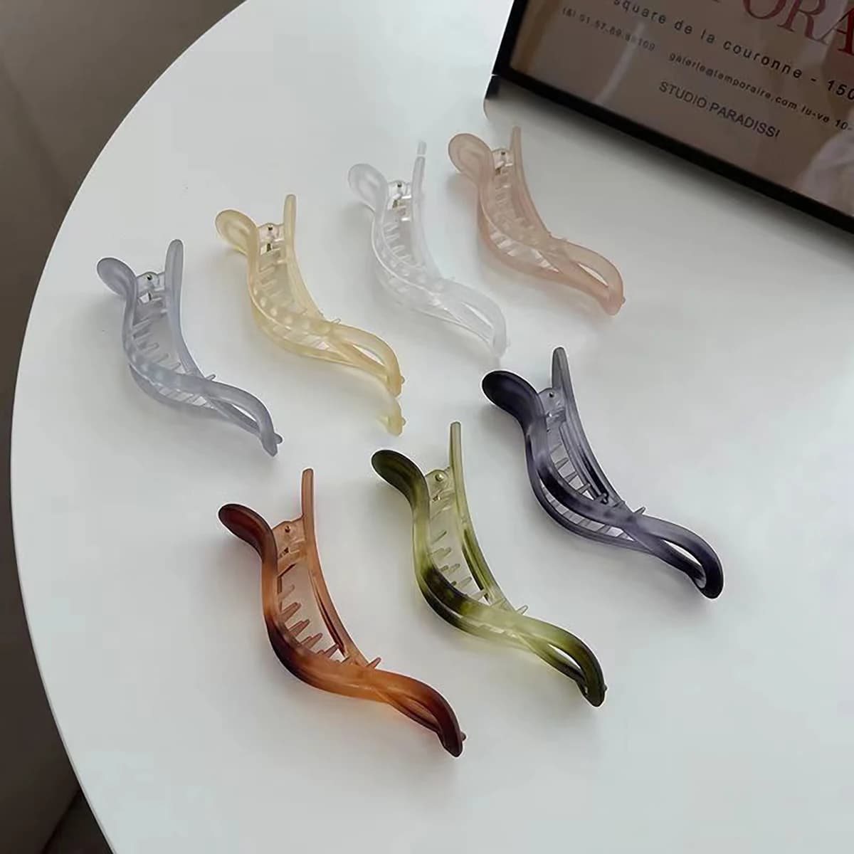 New Acrylic Matte Duckbill Hair Claws Barrettes Bow Solid Color Hair Clips Hair Accessories For Women Hairpin Ponytail Headwear