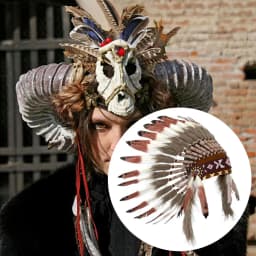 American Chief Indian Native Feather Headdress Decoration Prop for Celebrations Carnivals Themed Party Dance Show Halloween