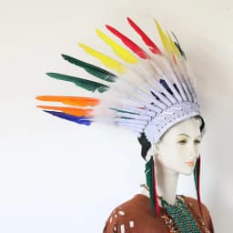 American Chief Indian Native Feather Headdress Decoration Prop for Celebrations Carnivals Themed Party Dance Show Halloween