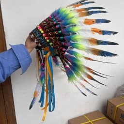 American Chief Indian Native Feather Headdress Decoration Prop for Celebrations Carnivals Themed Party Dance Show Halloween