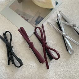2PCS PU Leather Bow Hairpin Hair Clip Fashion Design Personality Delicate Korea Sweet Cool Y2K Girls Bobby Pin Hair Accessories