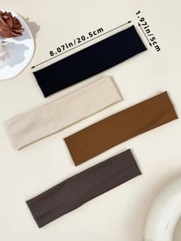 4pcs Fashionable solid color casual versatile simple sports fitness headband