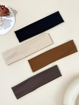 4pcs Fashionable solid color casual versatile simple sports fitness headband