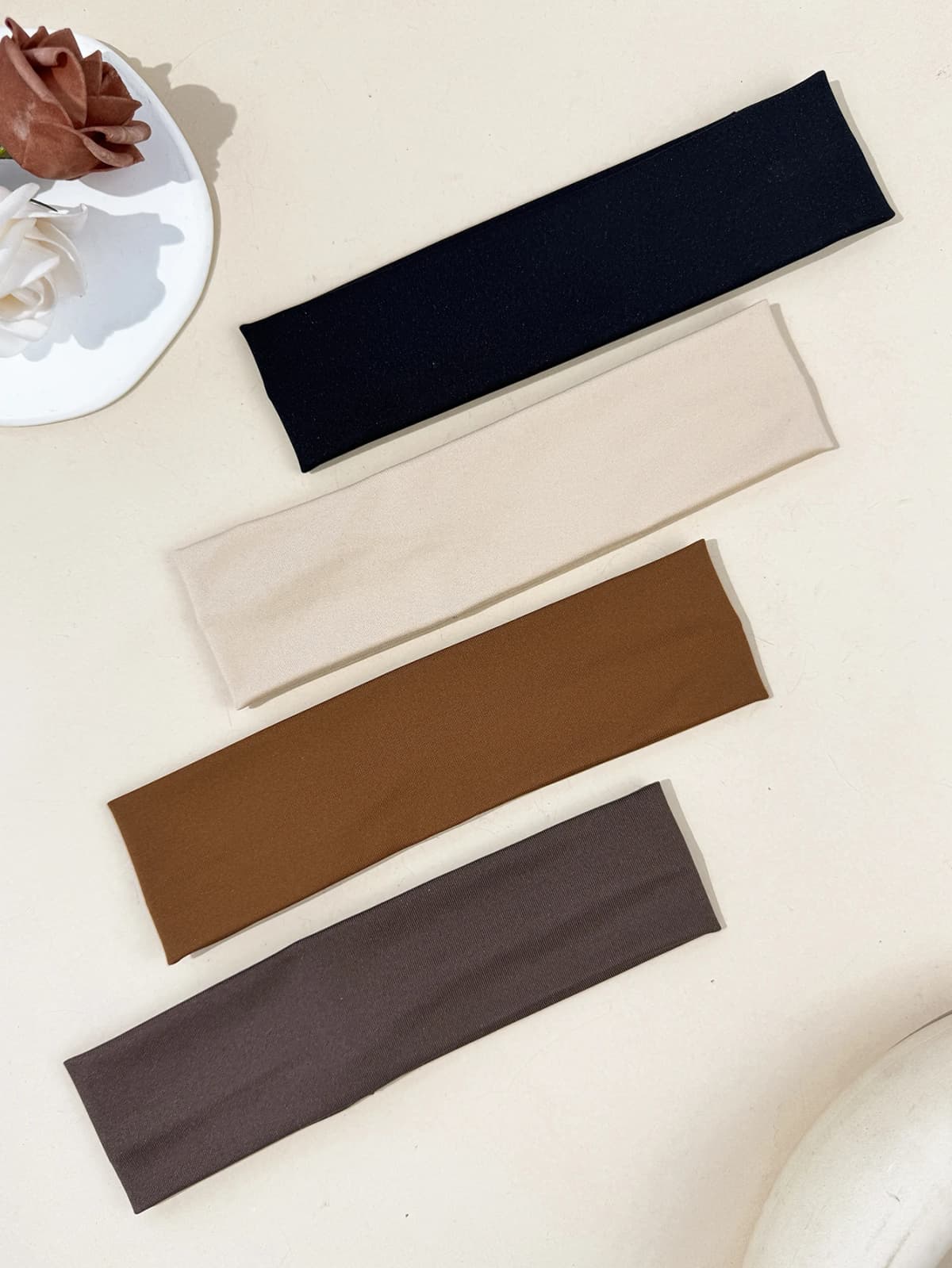 4pcs Fashionable solid color casual versatile simple sports fitness headband