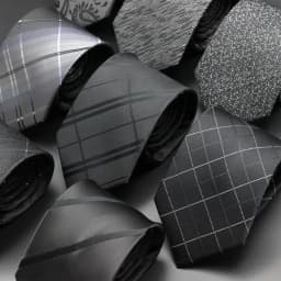 Luxury Black Colors 8CM Men's Necktie Paisley Striped Jacquard Cravat Business Ties For Man