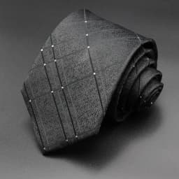 Luxury Black Colors 8CM Men's Necktie Paisley Striped Jacquard Cravat Business Ties For Man