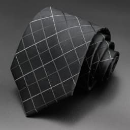 Luxury Black Colors 8CM Men's Necktie Paisley Striped Jacquard Cravat Business Ties For Man