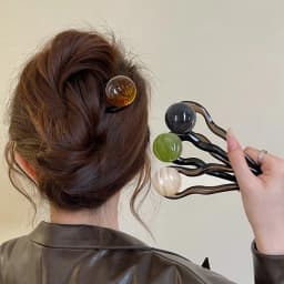Fashion Colored U-Shaped Hairpin Hair Fork Trendy Acrylic Material Hair Clip for Women Girls Retro Jewelry Headwear Accessories