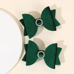 2Pcs Fashion Velvet Bow Hairpin Rhinestone Clips Volume tongs Double Braids Barrettes For Women Girls Accessories Headdresses
