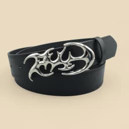 Classic Black Pu Leather Belt with Silver Buckle, Thin Pu Leather Casual Pin Buckle Belt for Pants, Jeans and Dresses