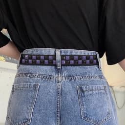Purple Rivet Punk Women's Belt Hip Hop Y2k Jeans Accessories Girdle Fashion Trend Pu Leather Pin Buckle Waistband Unisex