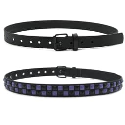 Purple Rivet Punk Women's Belt Hip Hop Y2k Jeans Accessories Girdle Fashion Trend Pu Leather Pin Buckle Waistband Unisex