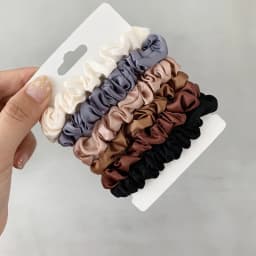 6Pcs Advanced and Elegant, Minimalist Simulation Silk Hair Loop, Versatile, High-end Tie Hair Rope, High Ponytail Leather Band.