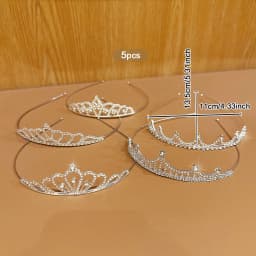 5 fashionable crown headbands with sweet and stylish hair clips suitable for daily use as hair accessories