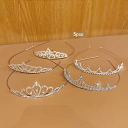 5 fashionable crown headbands with sweet and stylish hair clips suitable for daily use as hair accessories