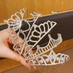 5 fashionable crown headbands with sweet and stylish hair clips suitable for daily use as hair accessories