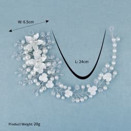 Elegant Silver Handmade Headband Flower Pearl Versatile Women's Headwear Wedding Banquet Bridal Hair Accessories