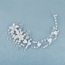 Elegant Silver Handmade Headband Flower Pearl Versatile Women's Headwear Wedding Banquet Bridal Hair Accessories