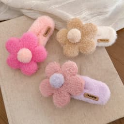 1/3pcs New Plush Flower Hair Clip Handmade Cute Hairstyle Hairpins Big Headwear Accessories Women Headwear  Accessories