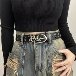 New Stylish Y2K Hollow PU Leather Fashion Punk Belt For Men Women-Trendy Accessory For Gift Giving，Neutral Waist Belts Plus Size
