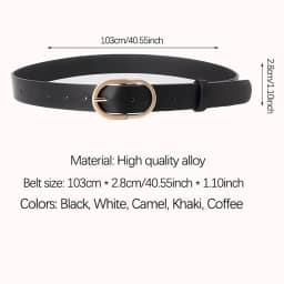 1pcs Women's Belt Fashion Classic Buckle PU Leather Belt Versatile Casual Golden Needle Buckle - Pair with Jeans, Pants, Dress