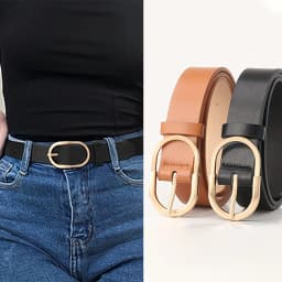 1pcs Women's Belt Fashion Classic Buckle PU Leather Belt Versatile Casual Golden Needle Buckle - Pair with Jeans, Pants, Dress