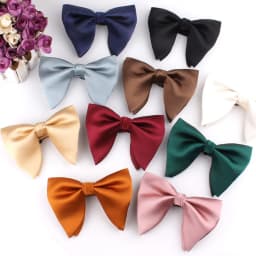 Big Bowtie Men Groom Wedding Solid Color Cravata Accessories Women Big Bow Tie Soft Neck Wear Knot Formal Gift For Men Women