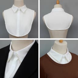 Exquisite Fake Collars with Hand-Sewn Pearl Embellishments. These Decorative Collars Are Unique, Versatile, and Detachable. The