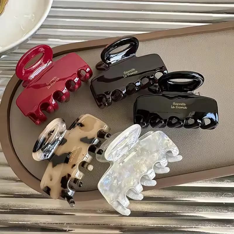 Brand New 5.5cm Red Long Acetate Hair Crabs Hair Clips for Girls and Women Tie up Hair Accessories New korean Fashon 2025 