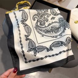 Luxury Paisley Print Square Scarf Soft Satin Scarf Neckerchief Popular Scarves Bandanna Suit Scarf Tie Neck Bag