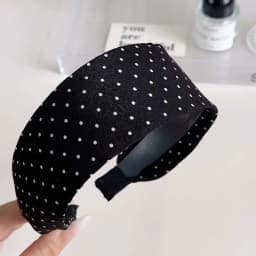 Wide edge black and white polka dot headband women's 2025 new pressure hair wash face hairhoop fashion headband hair accessories