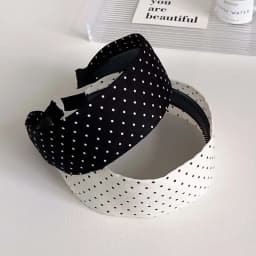Wide edge black and white polka dot headband women's 2025 new pressure hair wash face hairhoop fashion headband hair accessories