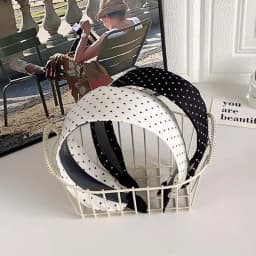 Wide edge black and white polka dot headband women's 2025 new pressure hair wash face hairhoop fashion headband hair accessories